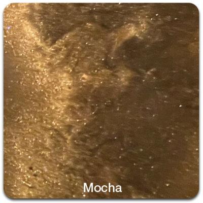 Close-up of a textured brown surface labeled "Mocha" at the bottom.